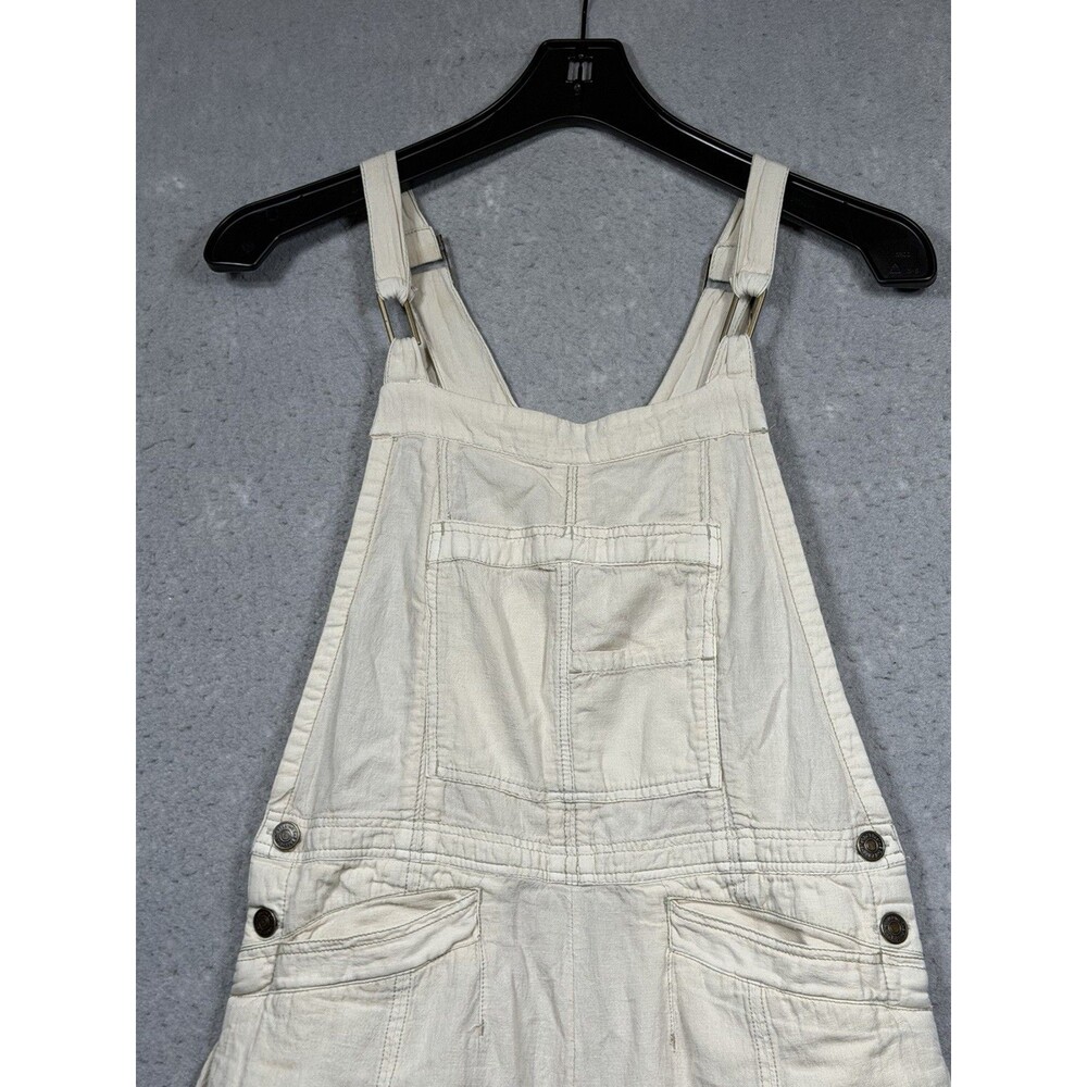 We The Free Free People Overalls Women’s Small Beige Linen Blend Boho Sleeveless - Picture 3 of 13